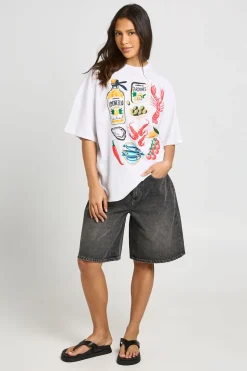 T-shirt Oversize Imprimé Méditerranéen