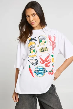 T-shirt Oversize Imprimé Méditerranéen