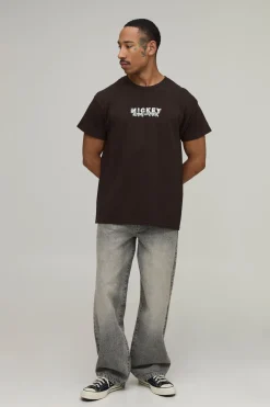 T-shirt Oversize Imprimé Mickey Oriental Sous Licence