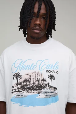 boohooMAN T-shirt Oversize Imprimé Monte Carlo Pour Homme Grand<Homme Tout Afficher|Tout Afficher