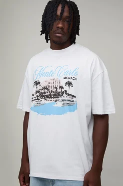 boohooMAN T-shirt Oversize Imprimé Monte Carlo Pour Homme Grand<Homme Tout Afficher|Tout Afficher