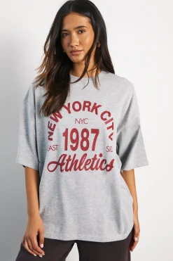 T-shirt Oversize Imprimé New York Coupe Boxy