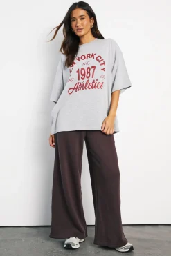 T-shirt Oversize Imprimé New York Coupe Boxy