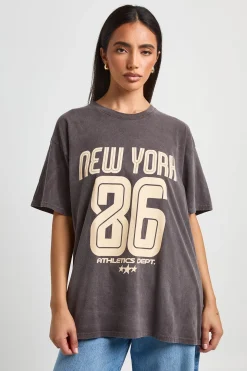 T-shirt Oversize Imprimé New York 86