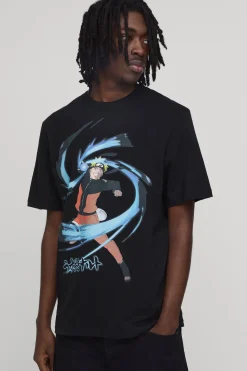 T-shirt Oversize À Imprimé Officiel Naruto Uzumaki Coup De Poing