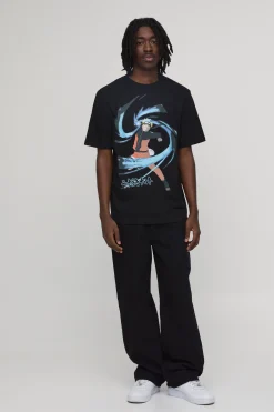 T-shirt Oversize À Imprimé Officiel Naruto Uzumaki Coup De Poing