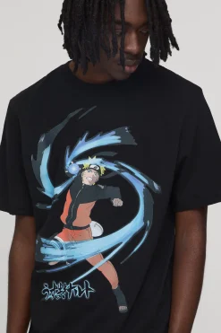T-shirt Oversize À Imprimé Officiel Naruto Uzumaki Coup De Poing