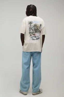 boohooMAN T-shirt Oversize Imprimé Palmier Beverly Hills Pierre<Homme T-Shirts Impriméstendances|T-Shirts