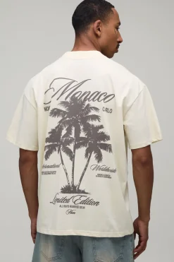 boohooMAN T-shirt Oversize Imprimé Palmiers Monaco<Homme T-Shirts Impriméstendances|T-Shirts