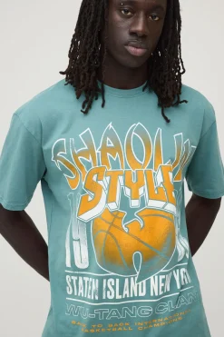 T-shirt Oversize Imprimé Plaque D'immatriculation Wu-tang Ny