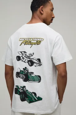 T-shirt Oversize Imprimé Plaque D'immatriculation Mickey Voiture