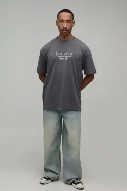 T-shirt Oversize Imprimé Pokémon Lucario Sous Licence Officielle