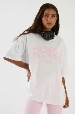 DSGN Studio T-shirt Oversize À Imprimé Rayures Universitaires<Femme Dsgn Studio|Athleisure