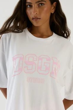 DSGN Studio T-shirt Oversize À Imprimé Rayures Universitaires<Femme Dsgn Studio|Athleisure