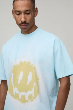 T-shirt Oversize À Imprimé Smiley Tie-dye