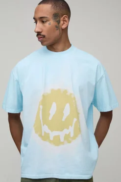 T-shirt Oversize À Imprimé Smiley Tie-dye