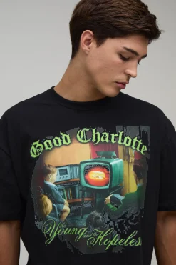 boohooMAN T-shirt Oversize À Imprimé Sous Licence Good Charlotte<Homme T-Shirts Impriméstendances|T-Shirts