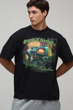 boohooMAN T-shirt Oversize À Imprimé Sous Licence Good Charlotte<Homme T-Shirts Impriméstendances|T-Shirts