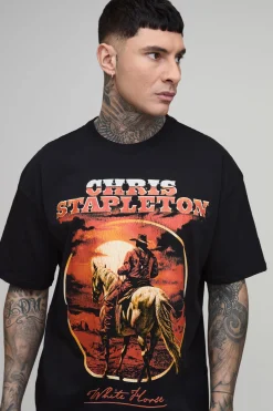 T-shirt Oversize Imprimé Sous Licence Chris Stapleton Coupe Tall