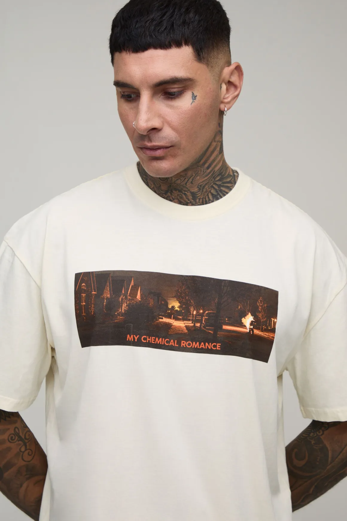 T-shirt Oversize Imprimé Sous Licence My Chemical Romance Tall
