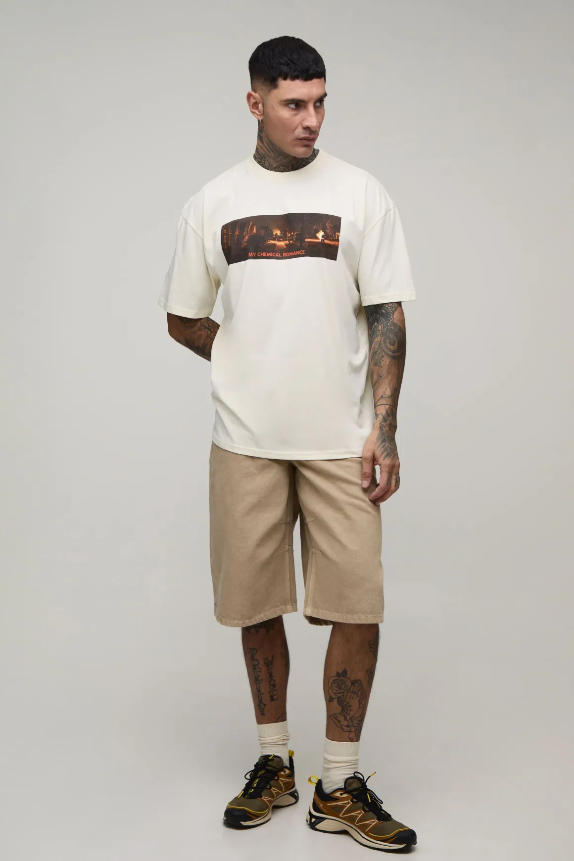 T-shirt Oversize Imprimé Sous Licence My Chemical Romance Tall