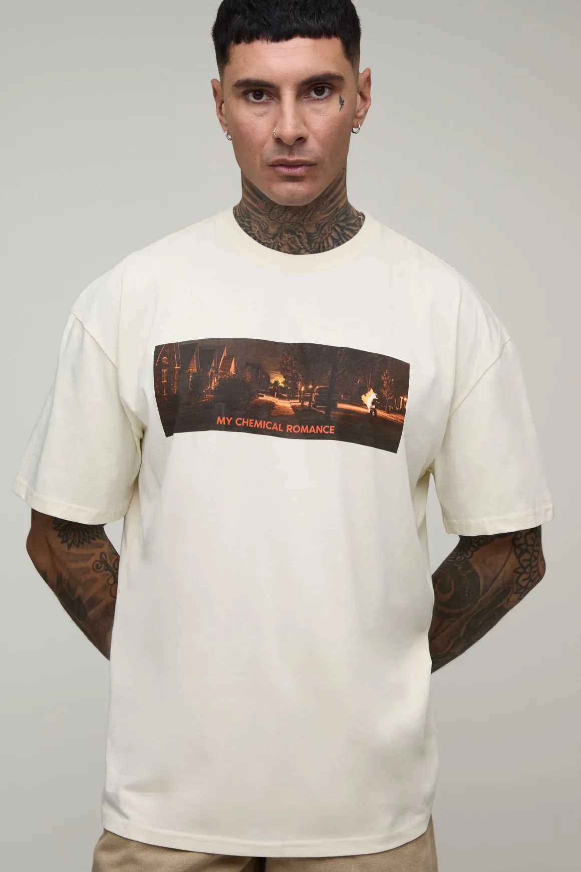 T-shirt Oversize Imprimé Sous Licence My Chemical Romance Tall