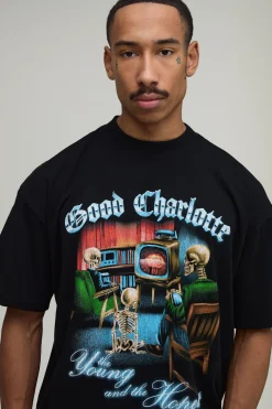 T-shirt Oversize Imprimé Sous Licence Good Charlotte