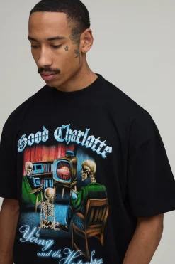 T-shirt Oversize Imprimé Sous Licence Good Charlotte