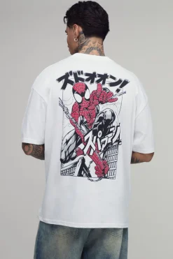 boohooMAN T-shirt Oversize Imprimé Spider-Man Sous Licence Pour Homme Grande Taille<Homme Tout Afficher|Tout Afficher