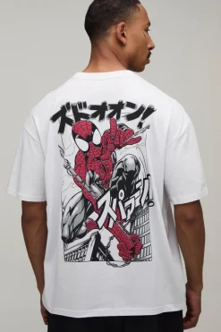 boohooMAN T-shirt Oversize Imprimé Spider-Man Sous Licence<Homme T-Shirts Impriméstendances|T-Shirts