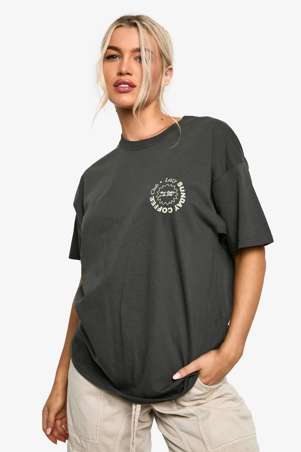 T-shirt Oversize Imprimé Sunday Coffee Club