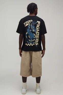 T-shirt Oversize Imprimé Synthétique Sous Licence Foo Fighters