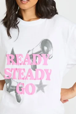 T-shirt Oversize À Imprimé Synthétiqueff Ready Steady Go