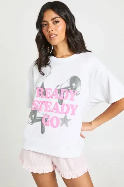 T-shirt Oversize À Imprimé Synthétiqueff Ready Steady Go