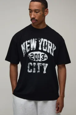 T-shirt Oversize Imprimé Varsity New York