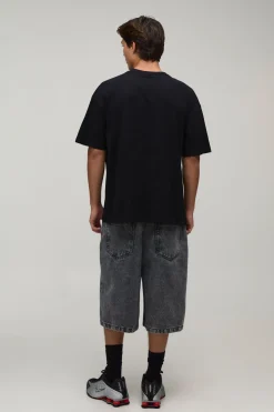 T-shirt Oversize Imprimé Voiture Avec Surpiqûres Apparentes
