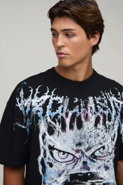 T-shirt Oversize Imprimé Voiture Avec Surpiqûres Apparentes