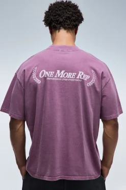 T-shirt Oversize Lavé Col Étendu One More Rep
