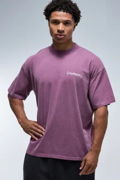 T-shirt Oversize Lavé Col Étendu One More Rep