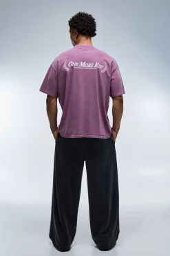 T-shirt Oversize Lavé Col Étendu One More Rep