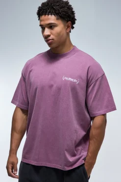 T-shirt Oversize Lavé Col Étendu One More Rep