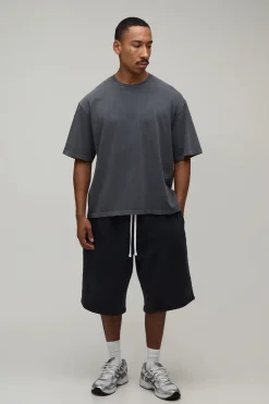 T-shirt Oversize Lavé En Coton Épais 280g/m²