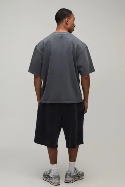 T-shirt Oversize Lavé En Coton Épais 280g/m²