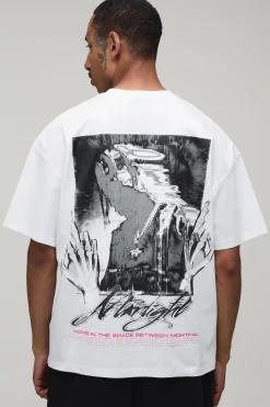 T-shirt Oversize À Manches Courtes Imprimé Tête De Mort Afterlight