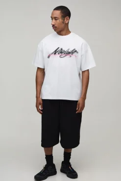 T-shirt Oversize À Manches Courtes Imprimé Tête De Mort Afterlight