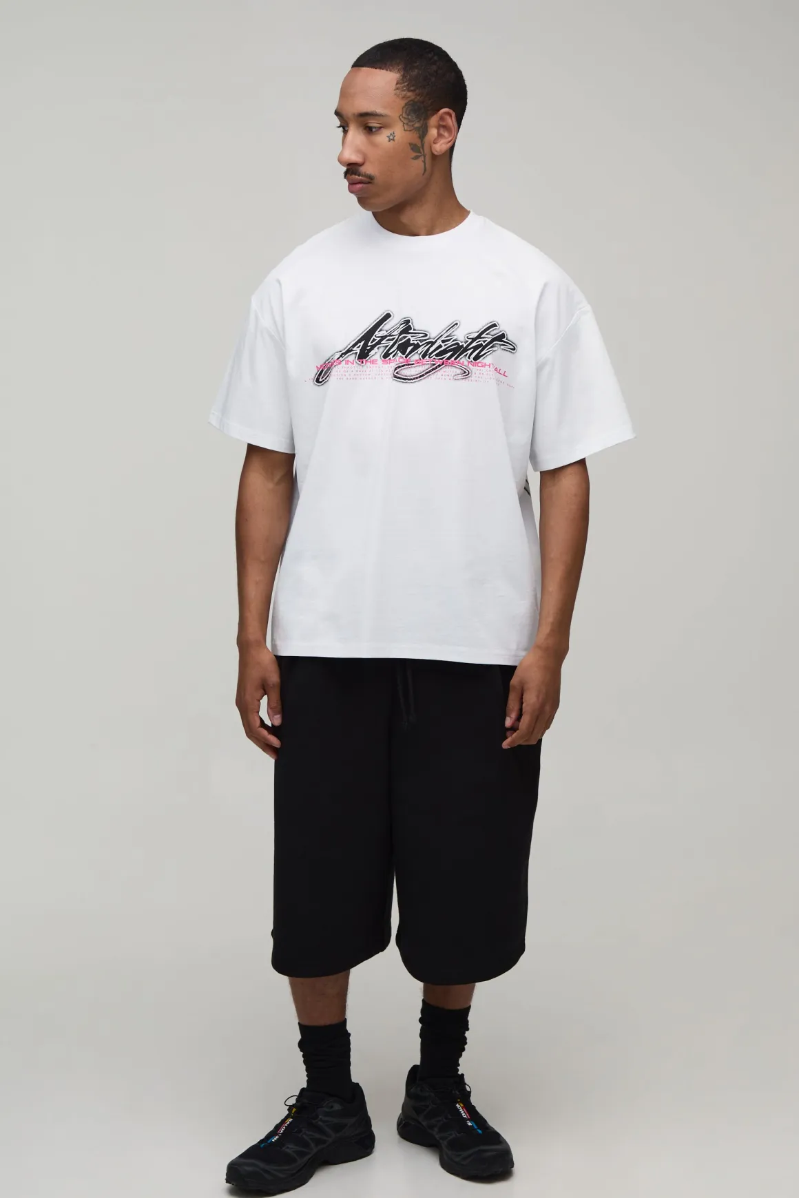 T-shirt Oversize À Manches Courtes Imprimé Tête De Mort Afterlight
