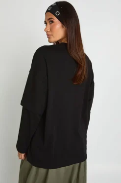 T-shirt Oversize À Manches Double Épaisseur