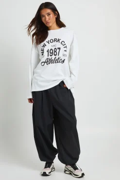 boohoo T-shirt Oversize À Manches Longues Imprimé New York<Femme Tops