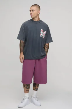 boohooMAN T-shirt Oversize À Motif Floral Graphique Effet Délavé Acide<Homme T-Shirts Impriméstendances|T-Shirts