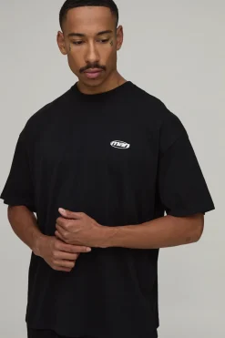 T-shirt Oversize Noir Avec Imprimé Graffiti Localisation
